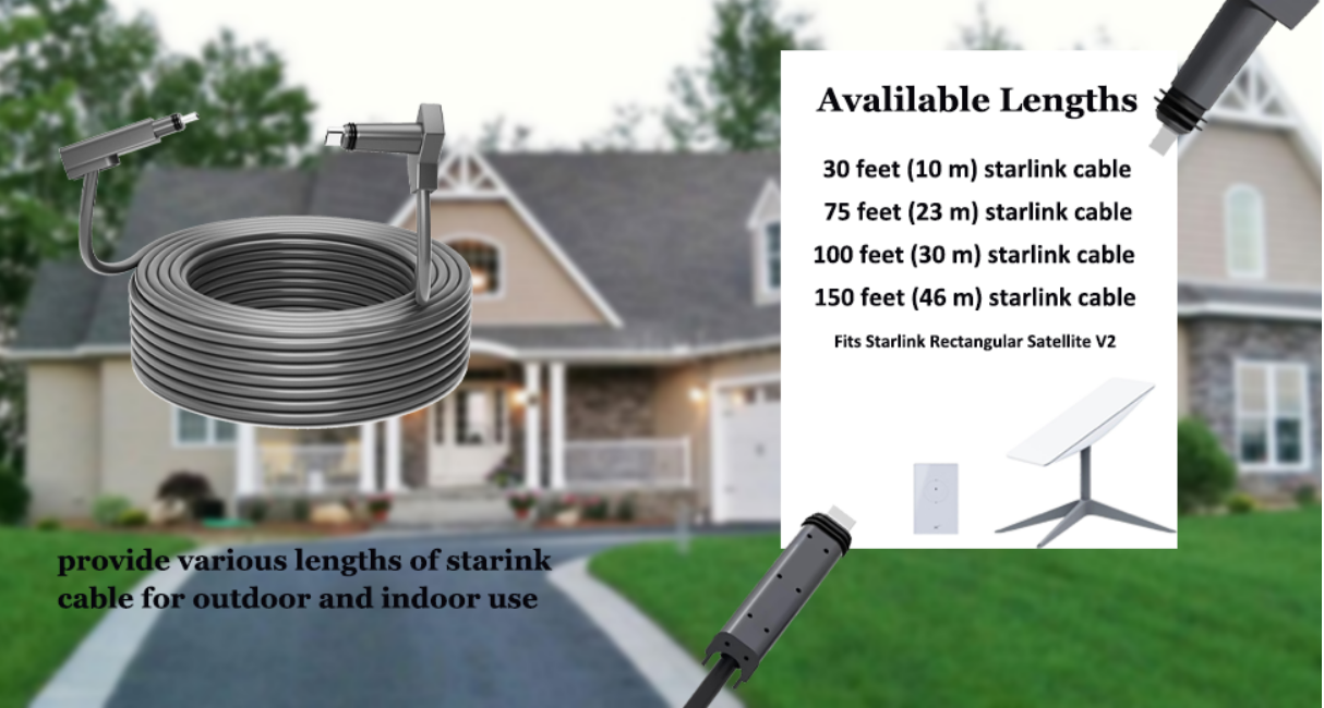 Starlink Cable 30ft for Starlink V2 Connection